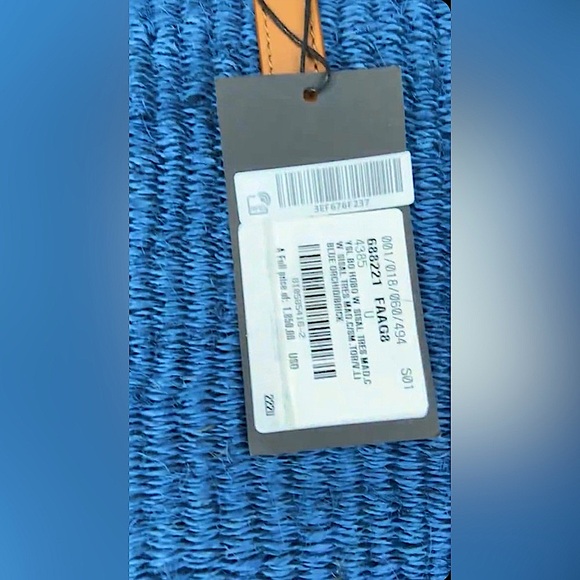 NWT Saint Laurent YSL Borsa A Mano Hobo Tote Bag In Blue/Orchid Brick - Picture 6 of 17